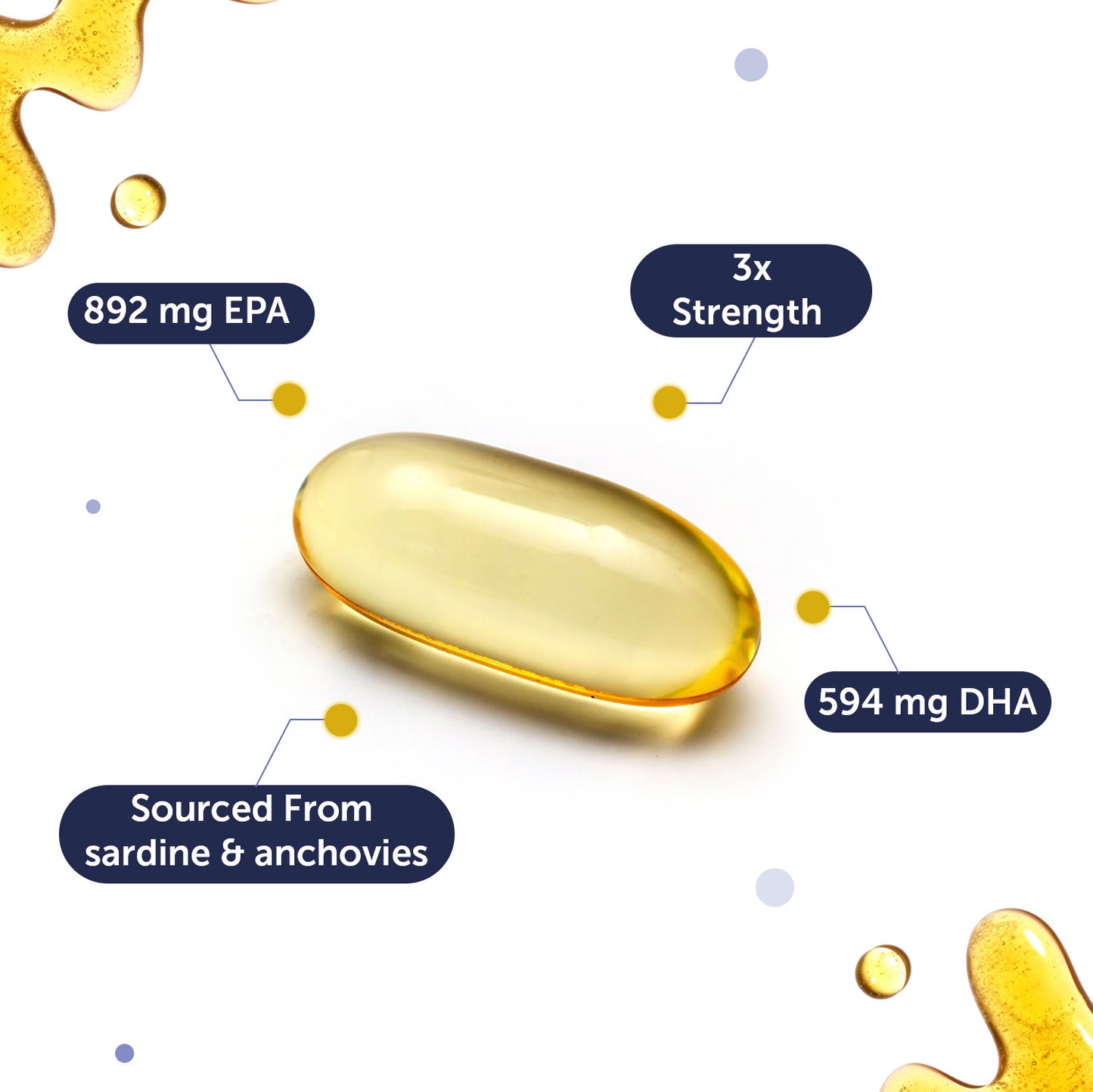 Deep Sea Fish Oil Capsules - 2500 mg Omega 3- 30 Softgels