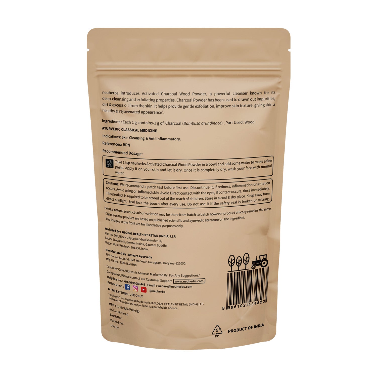 100% Pure Activated Charcoal Wood Powder 100g for Skin Cleansing image 5