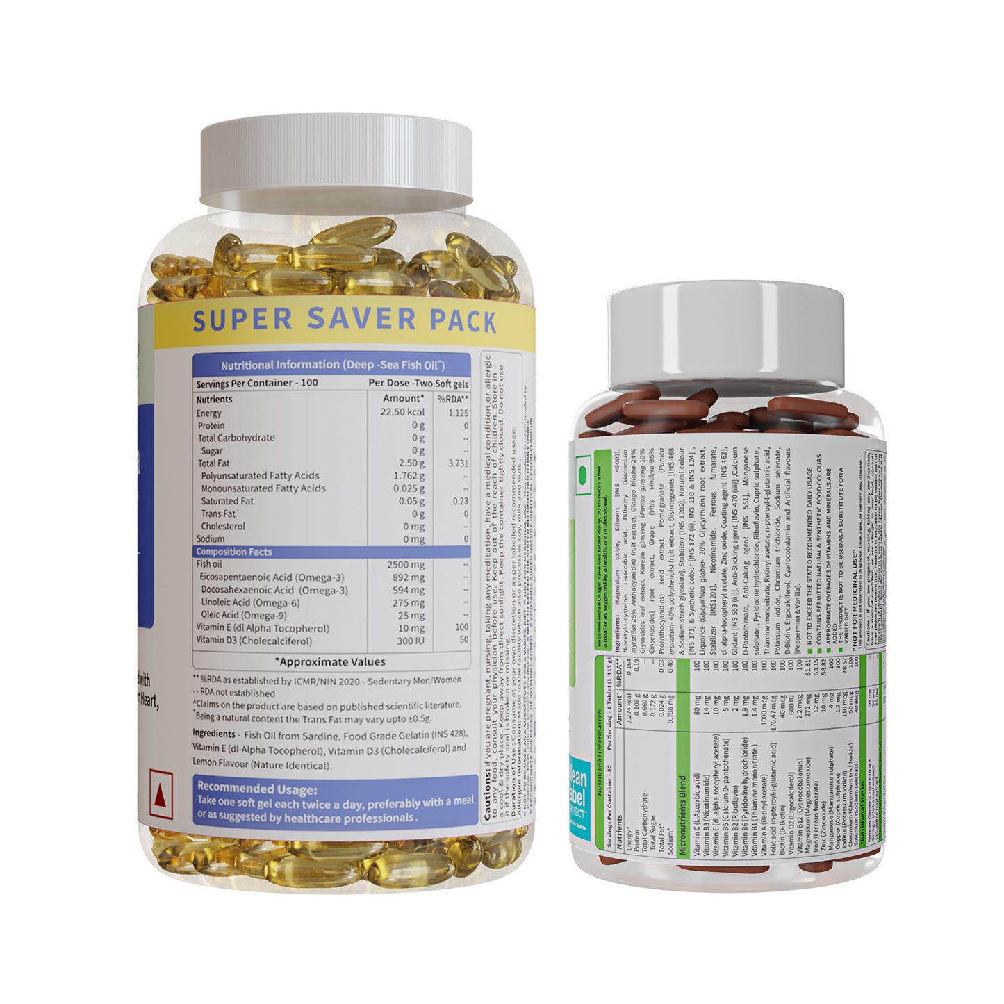 Deep Sea Fish Oil Capsules With Free True Vitamin Tablets