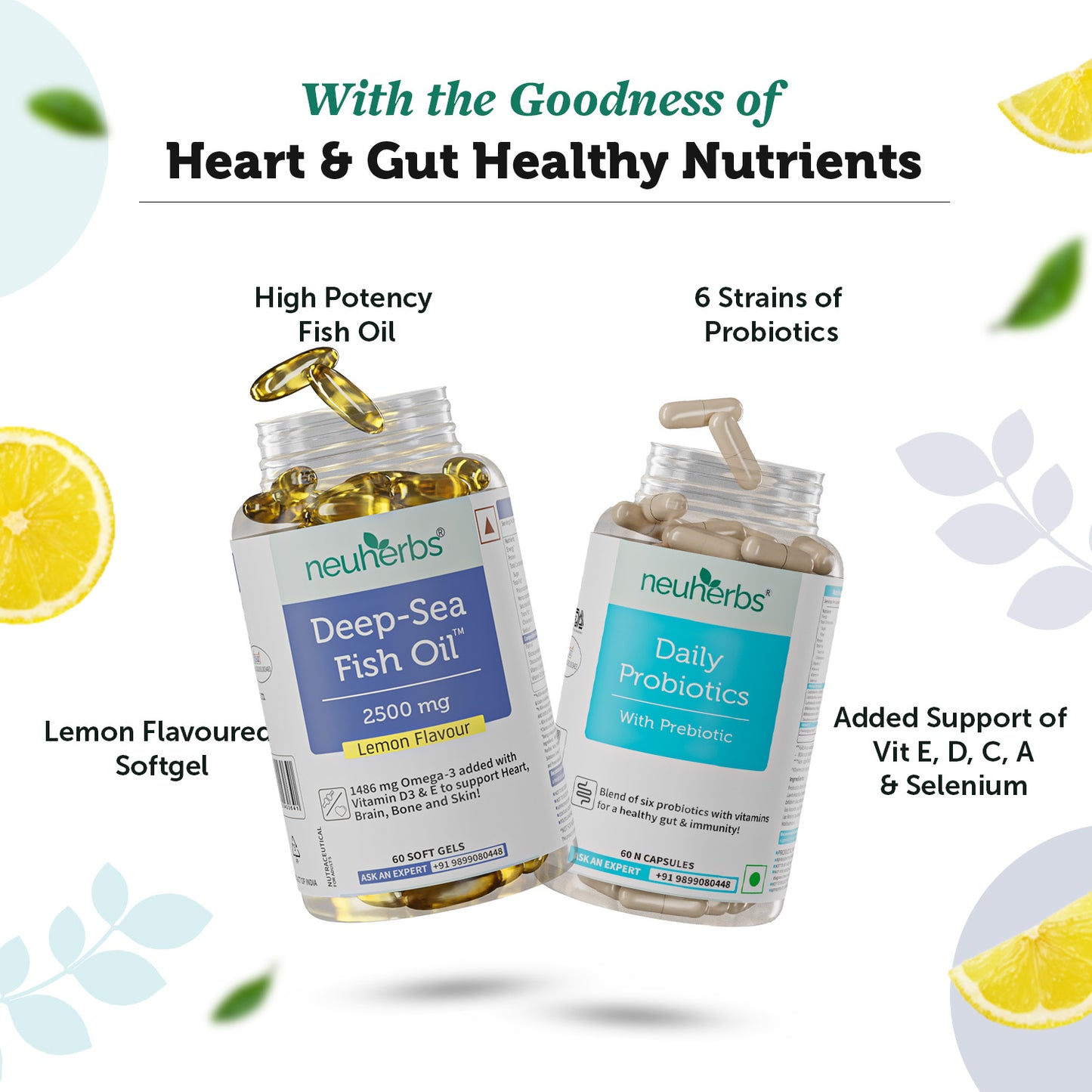 Omega-3 Fish Oil & Daily Probiotics Combo for Heart & Gut Health