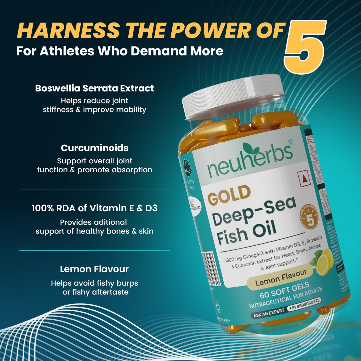 Front label of Neuherbs Omega-3 bottle