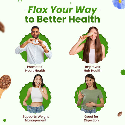 Raw Unroasted Flax Seeds naturally rich in Omega-3 fatty acids Helps in cholesterol levels, weight loss or management and strong Bones