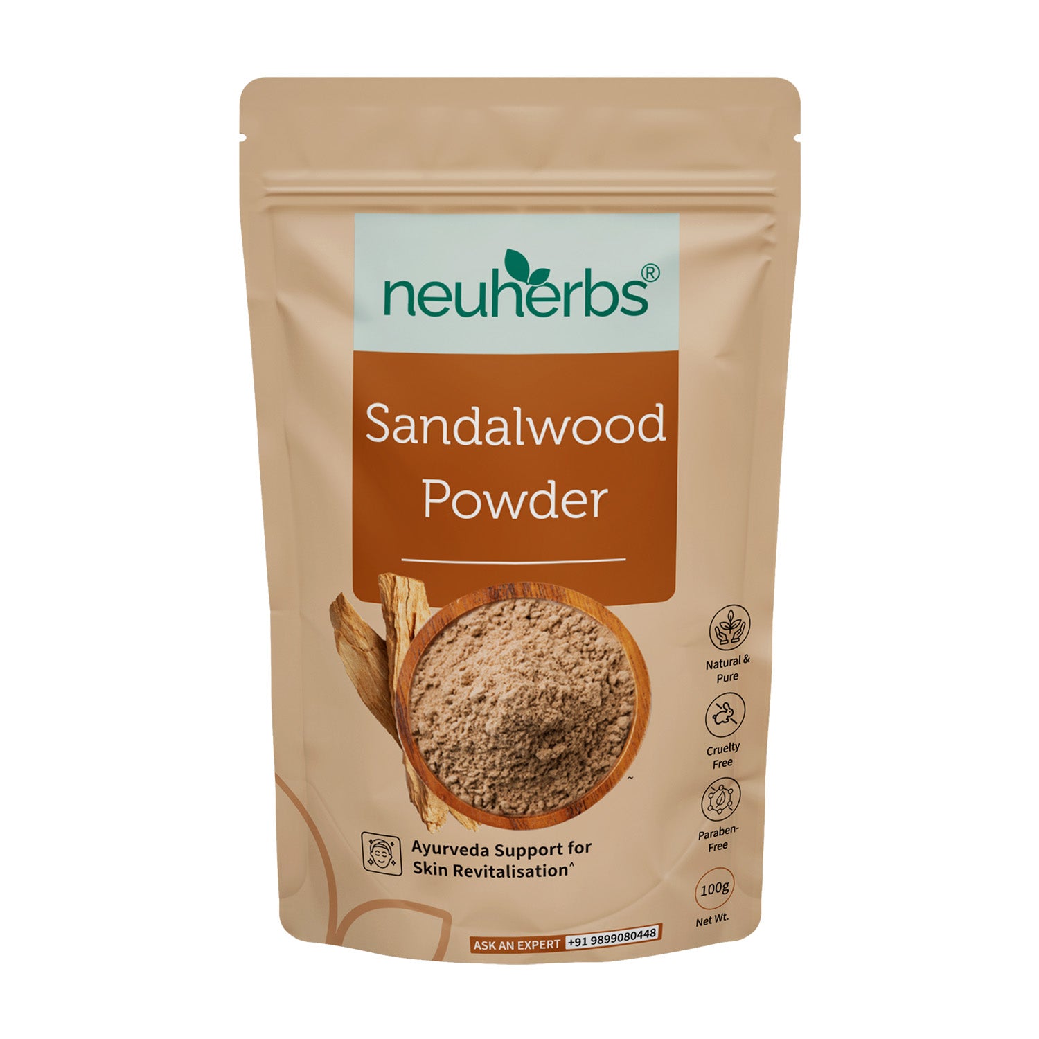 Premium Sandalwood Powder 100g for Radiant Skin image 1