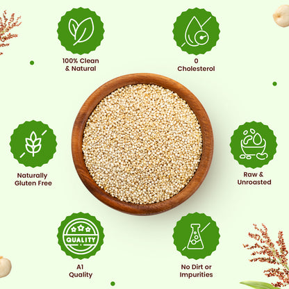 Raw Unroasted White Quinoa Seeds Rich in Protein, Iron, Fiber and Gluten Free Helps in cholesterol levels, weight loss and strong Bones