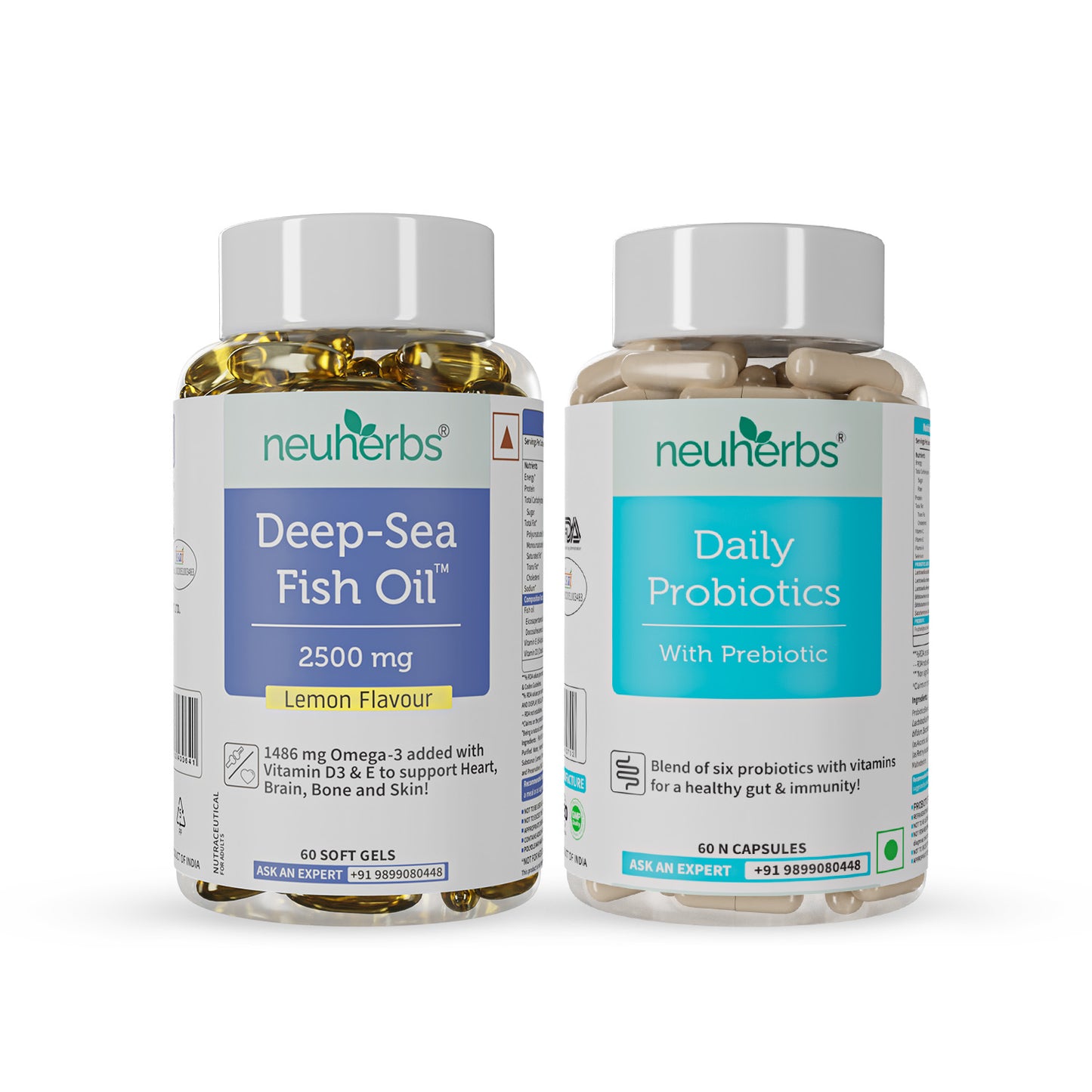 Omega-3 Fish Oil & Daily Probiotics Combo for Heart & Gut Health