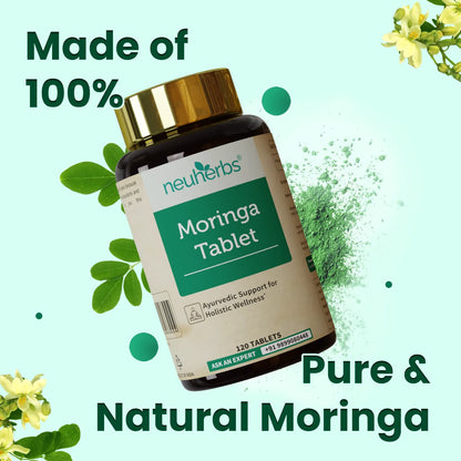Organically Certified Moringa Tablet for High Energy, Detoxification and overall wellness for Men and Women