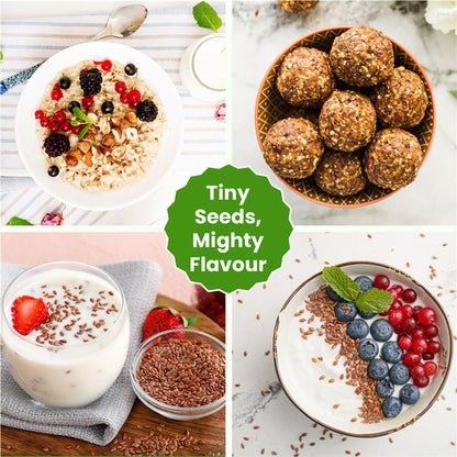 Raw Unroasted Flax Seeds naturally rich in Omega-3 fatty acids Helps in cholesterol levels, weight loss or management and strong Bones