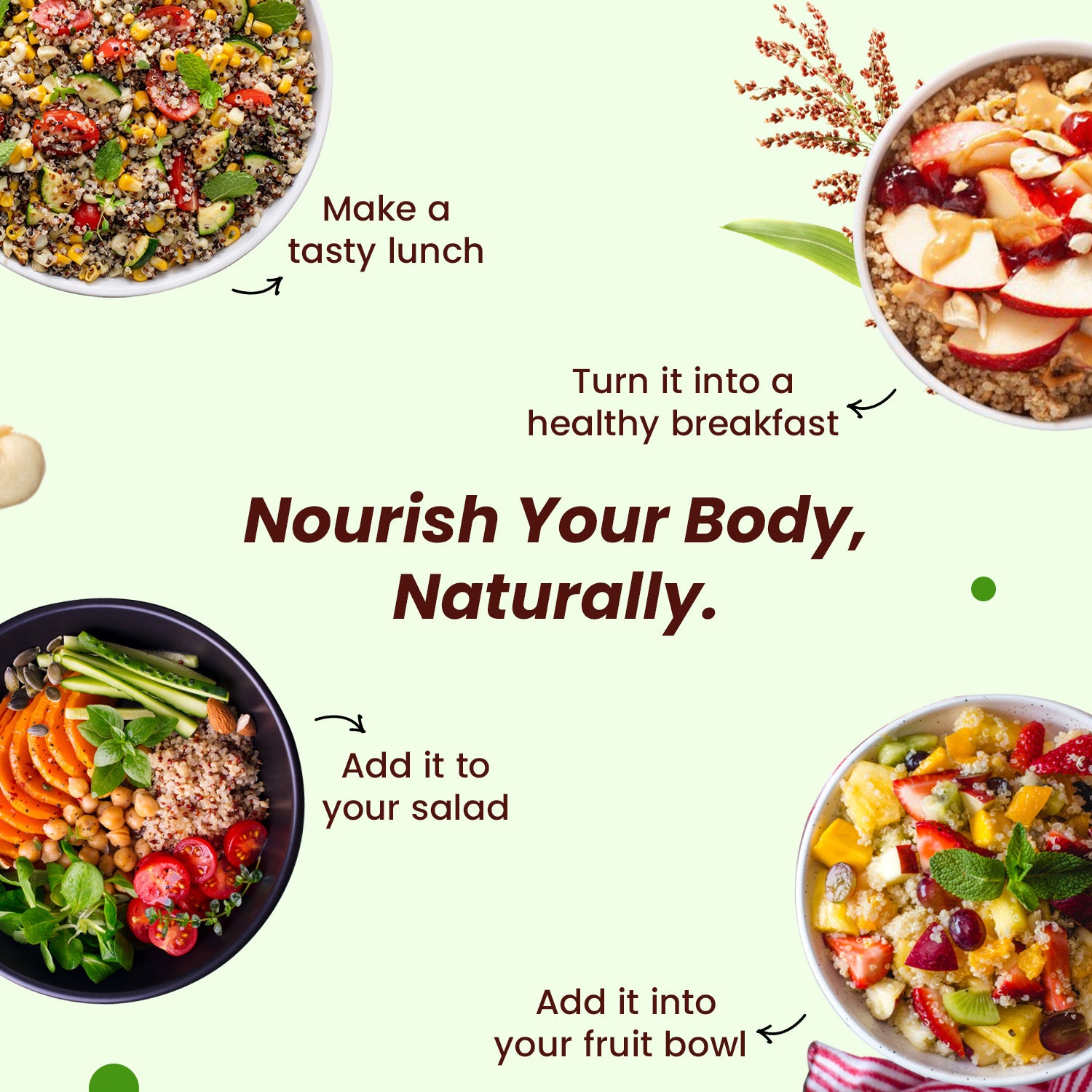 Raw Unroasted White Quinoa Seeds Rich in Protein, Iron, Fiber and Gluten Free Helps in cholesterol levels, weight loss and strong Bones