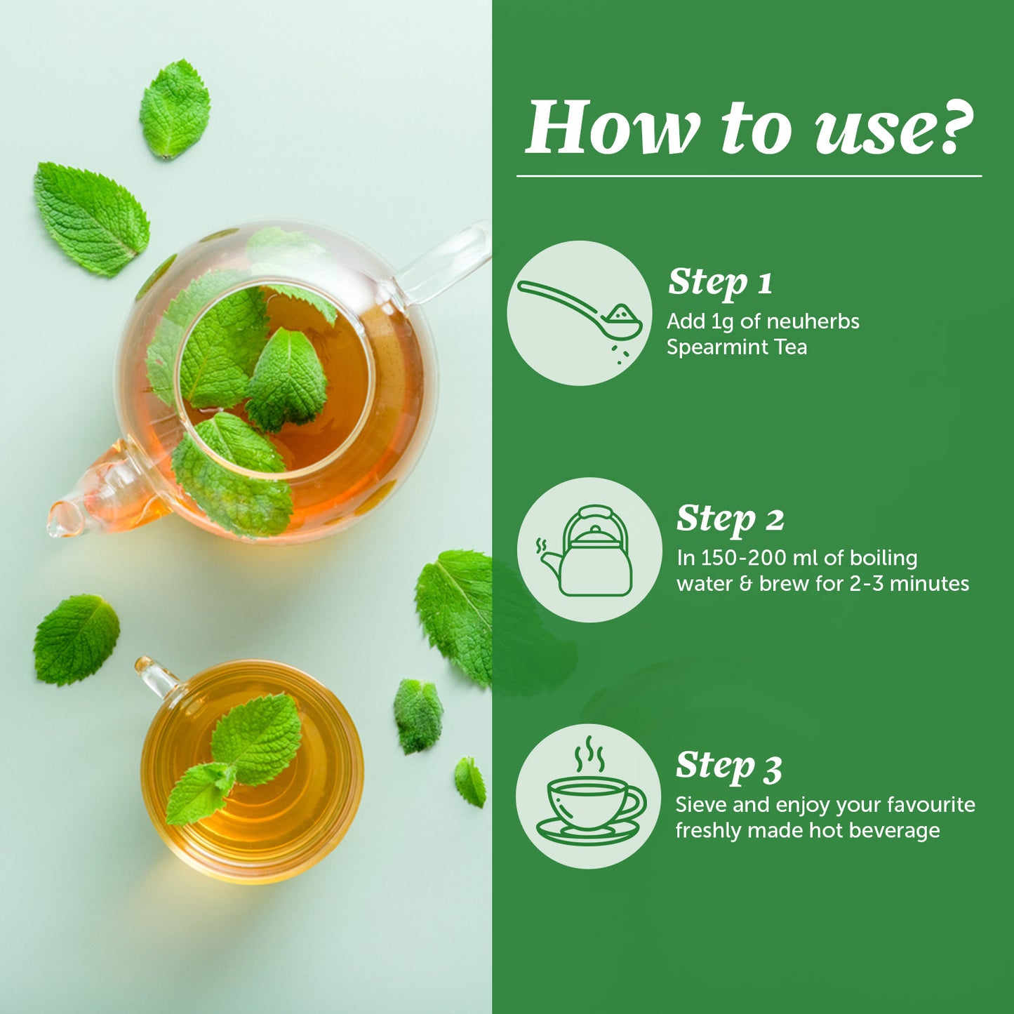 Spearmint Tea Leaves for Refreshment & Stress - 100gm