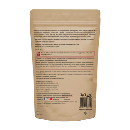 Pure Beetroot Powder 100 gm for Youthful Skin & Hair