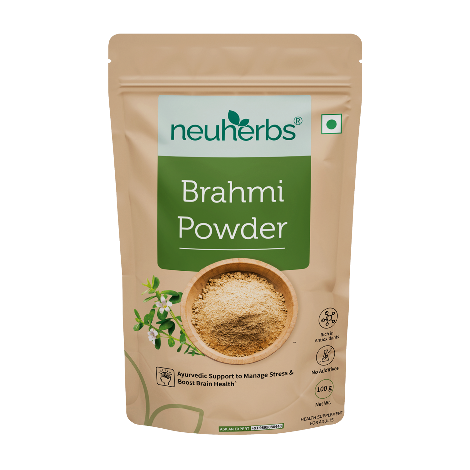 Organic Brahmi Powder for Stress Relief & Calm Mind image 1
