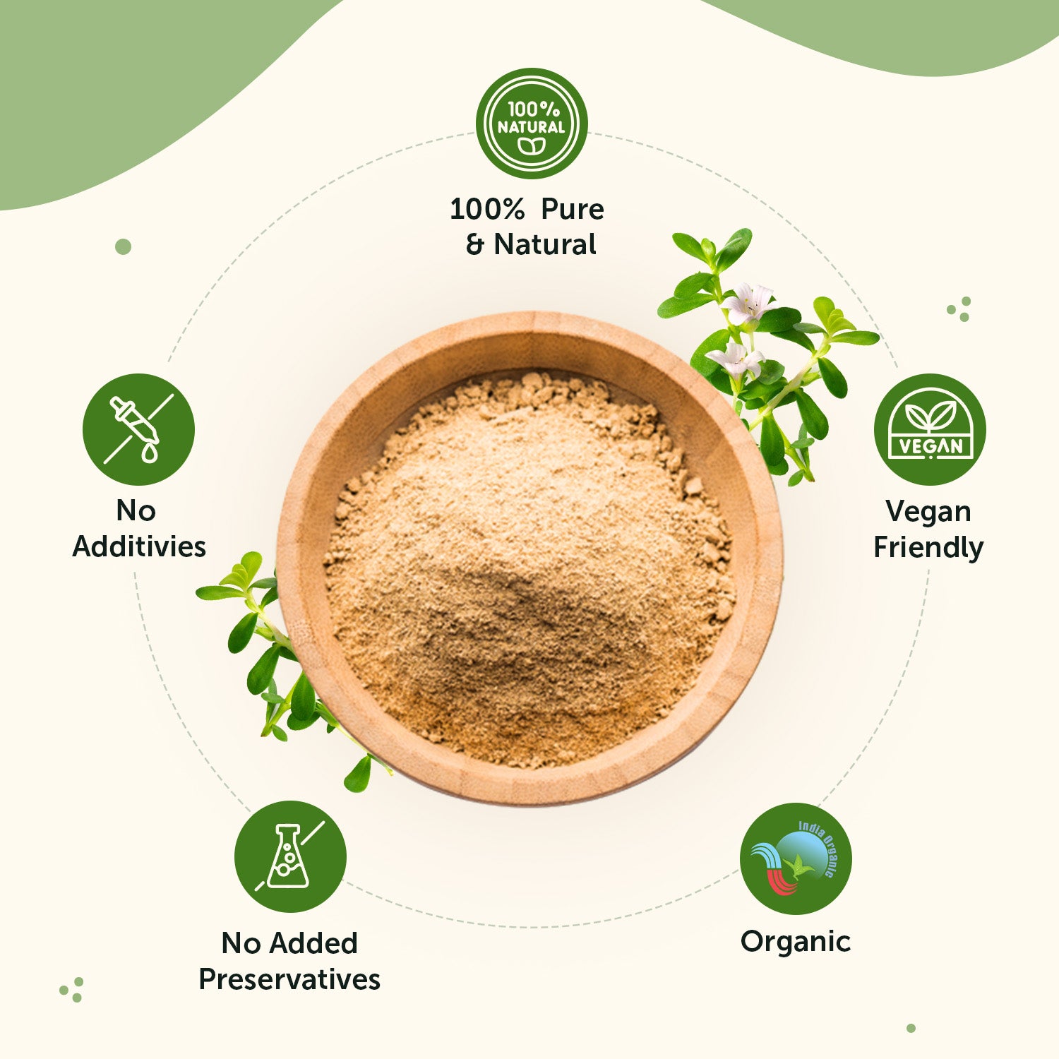 Organic Brahmi Powder for Stress Relief & Calm Mind