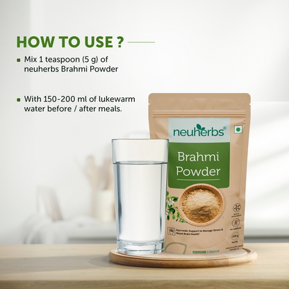 Organic Brahmi Powder for Stress Relief & Calm Mind