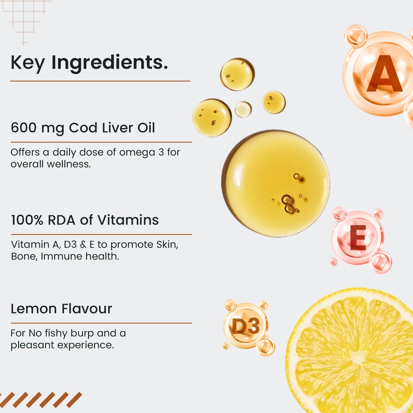 Lemon-Flavored Cod Liver Oil Softgel