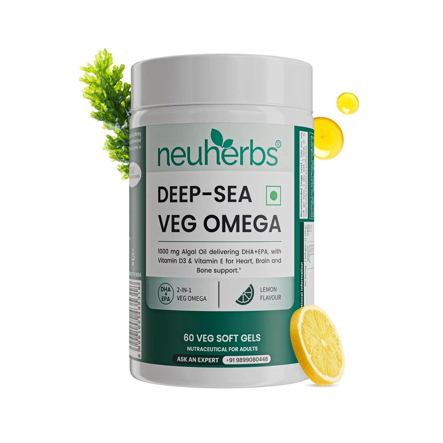 Neuherbs Deep-Sea Veg Omega | Algae Oil Capsules image 1