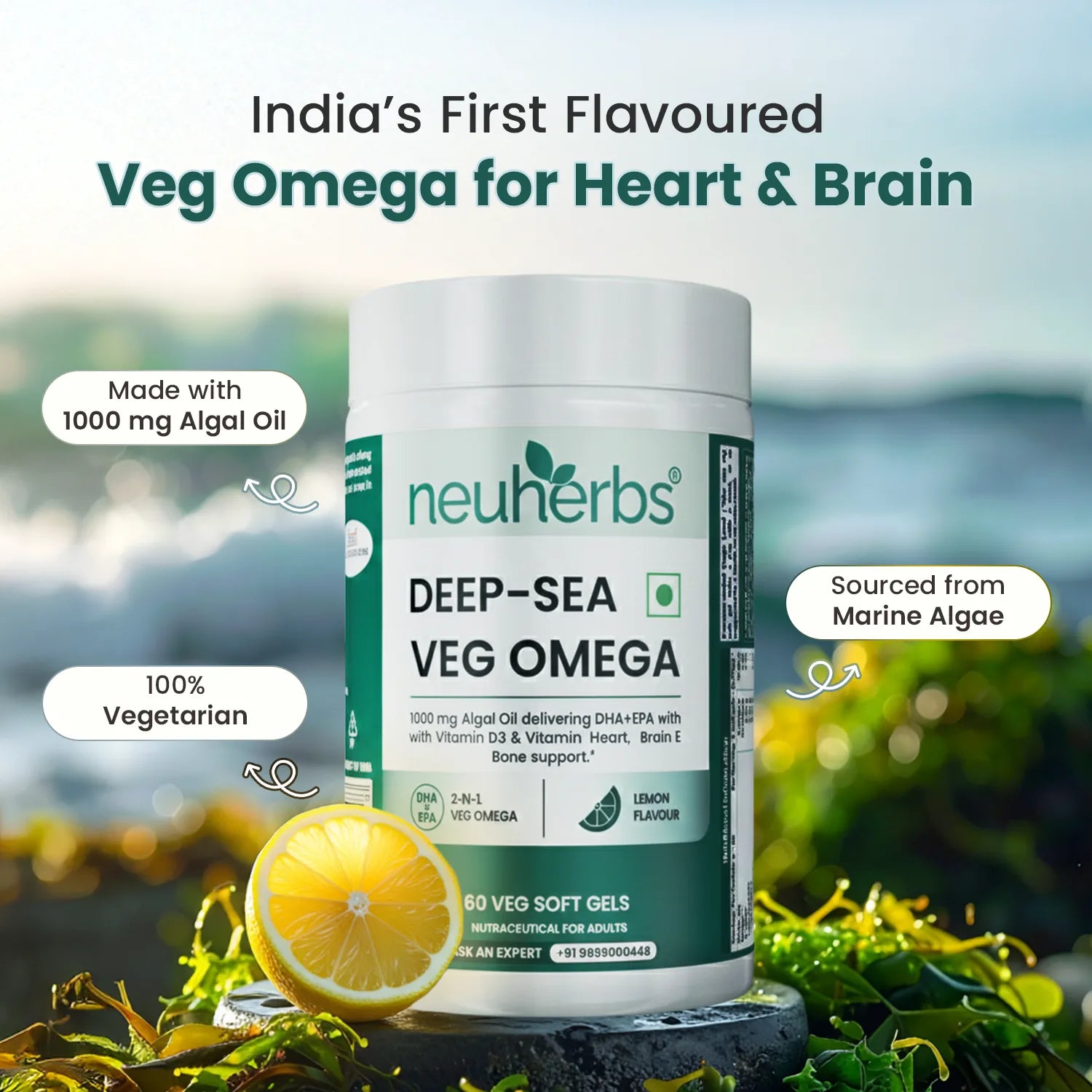Neuherbs Deep-Sea Veg Omega | Algae Oil Capsules image 3