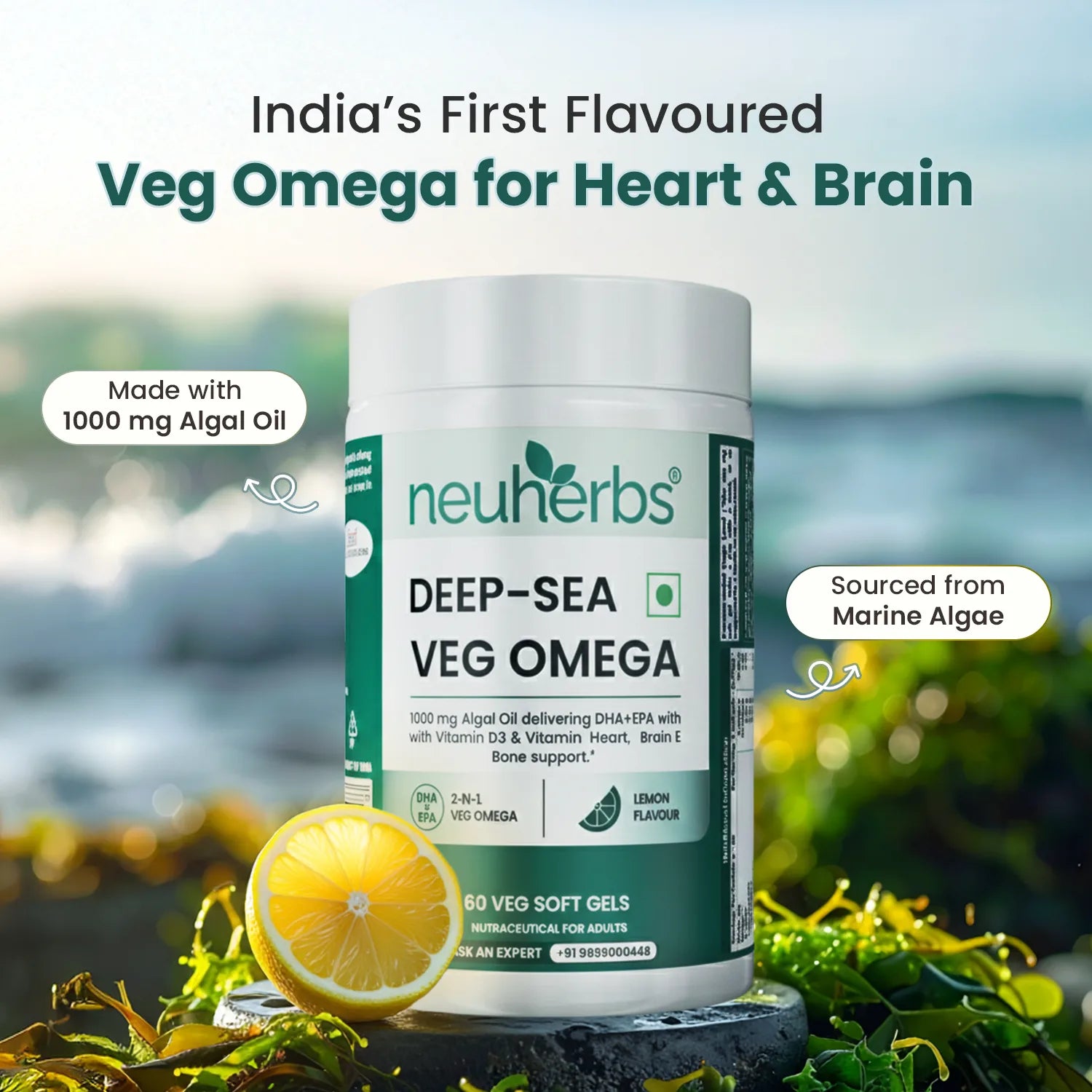 Neuherbs Deep-Sea Veg Omega | Algae Oil Capsules