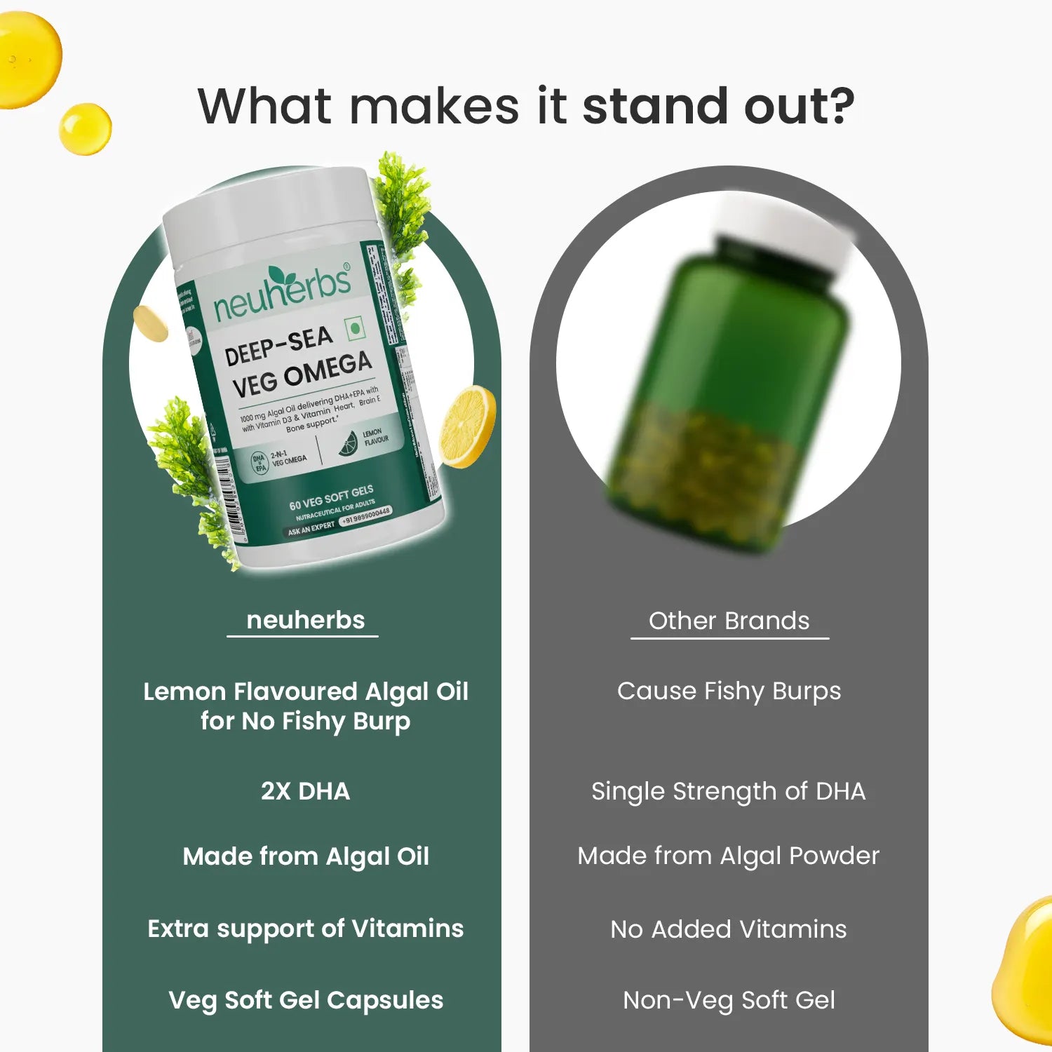 Neuherbs Deep-Sea Veg Omega | Algae Oil Capsules