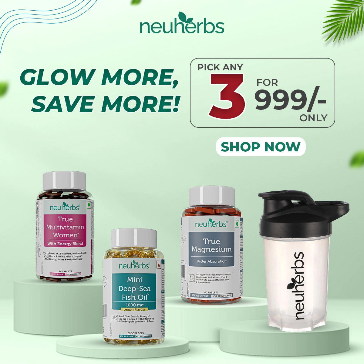 Choose Any 3 products from the entire range. Yes, ANY 3!