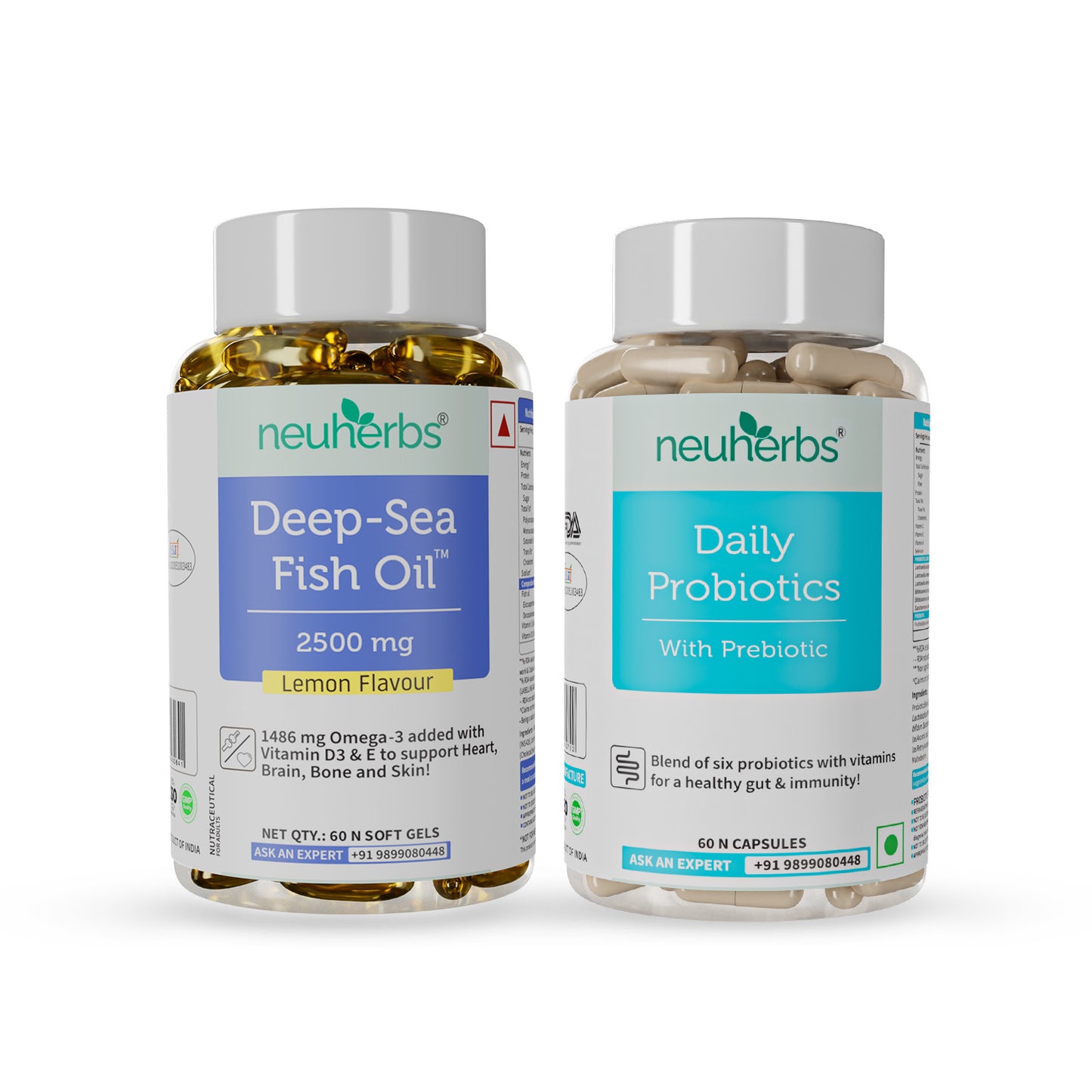 Omega-3 Fish Oil & Daily Probiotics Combo for Heart & Gut Health