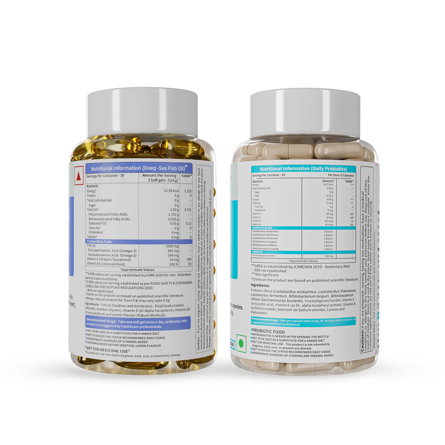 Omega-3 Fish Oil & Daily Probiotics Combo for Heart & Gut Health