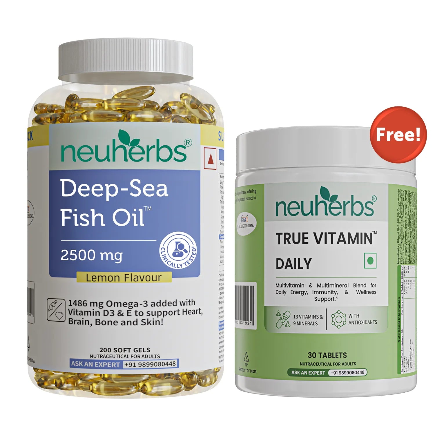 Deep Sea Fish Oil Capsules with Free True Vitamin Tablets
