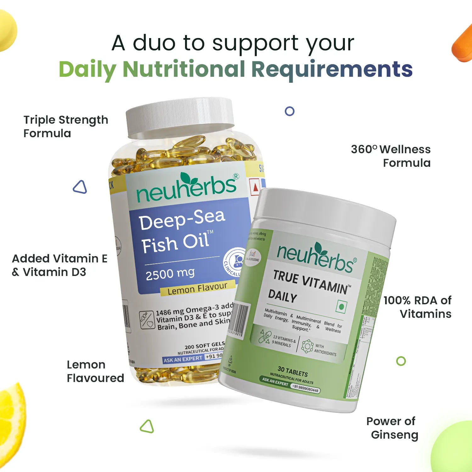Deep Sea Fish Oil Capsules With Free True Vitamin Tablets