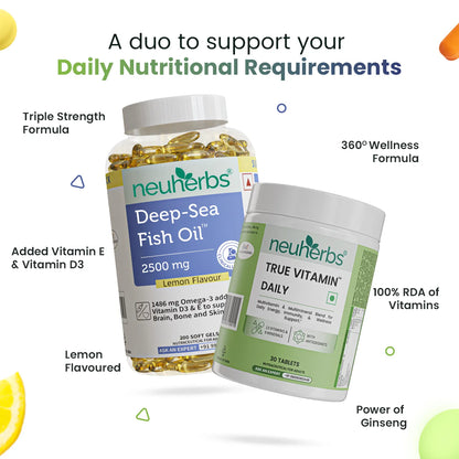 Deep Sea Fish Oil Capsules With Free True Vitamin Tablets