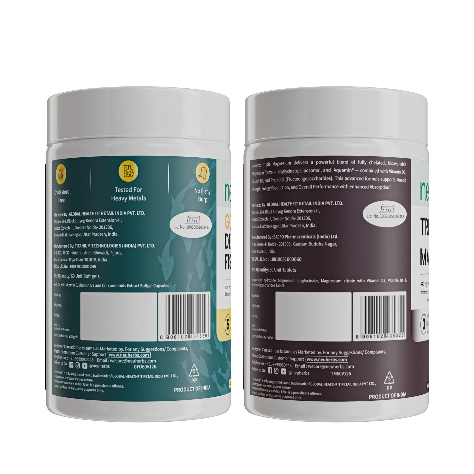 Gold Fish Oil & Triple Magnesium Supplements Combo for Strength image 2