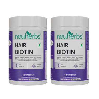 Neuherbs Hair Biotin Capsules - DHT Blocker Hair Supplement