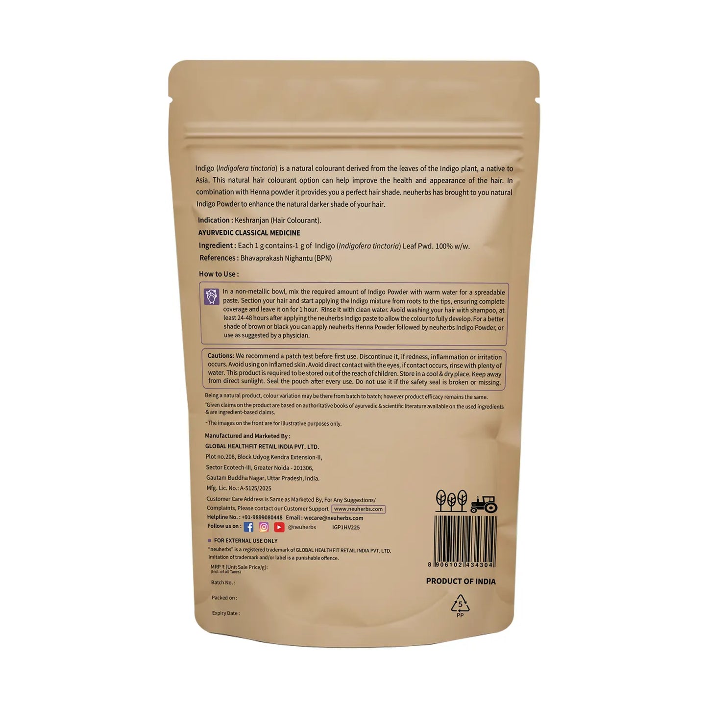 100% Natural Indigo Powder- Promote Natural Hair Colour