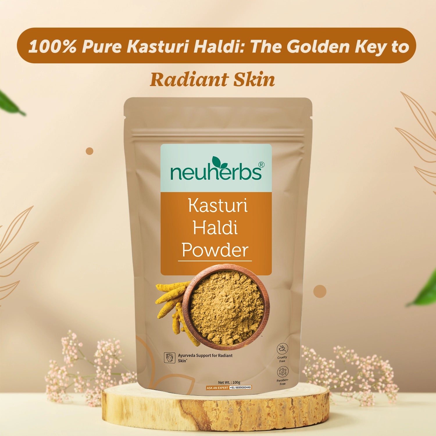 Kasturi Haldi Powder 100g – Natural Care for Glowing Skin image 2