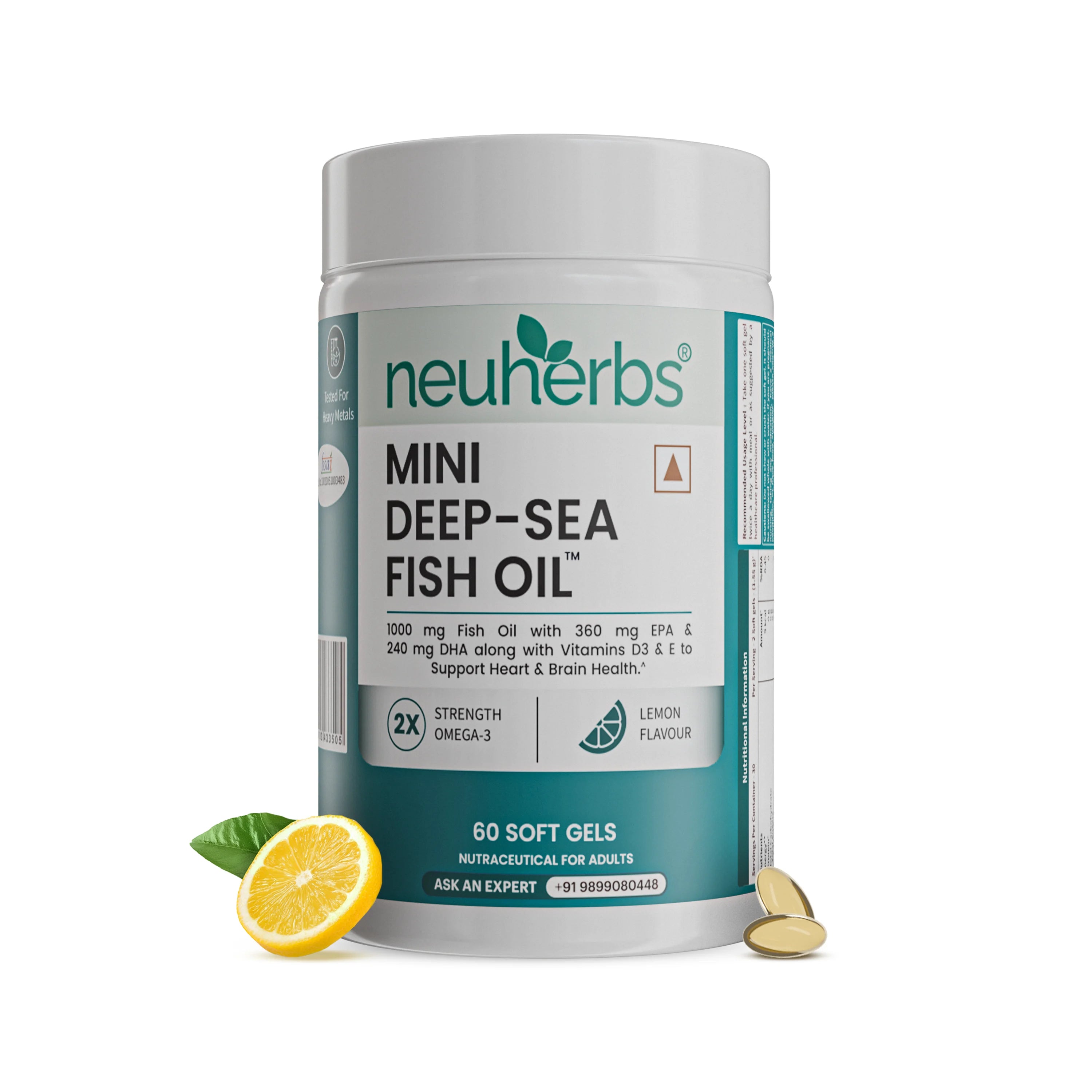 Mini Deep Sea Fish Oil 1000 mg (Lemon Flavour)