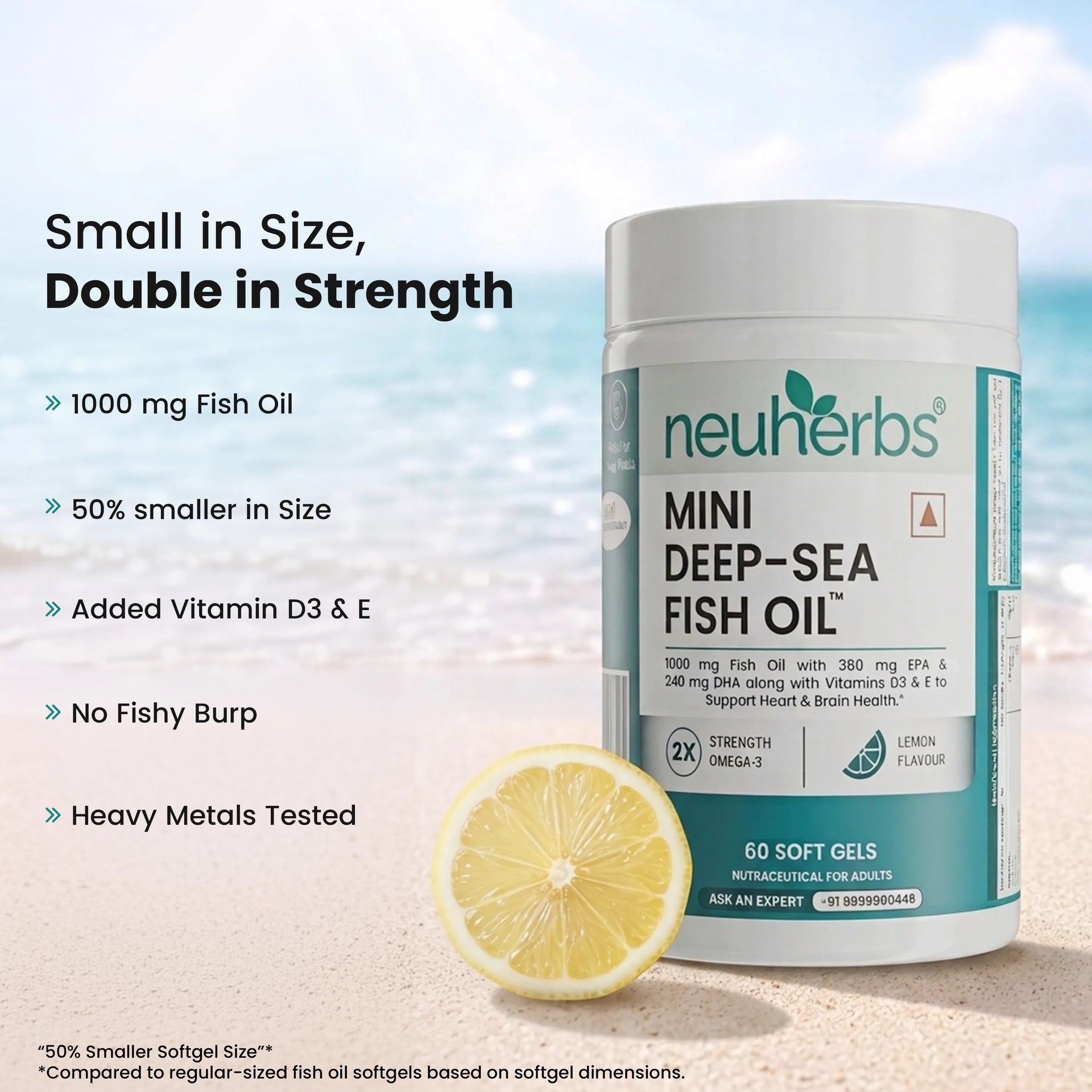 Mini Deep Sea Fish Oil 1000 mg (Lemon Flavour) image 3