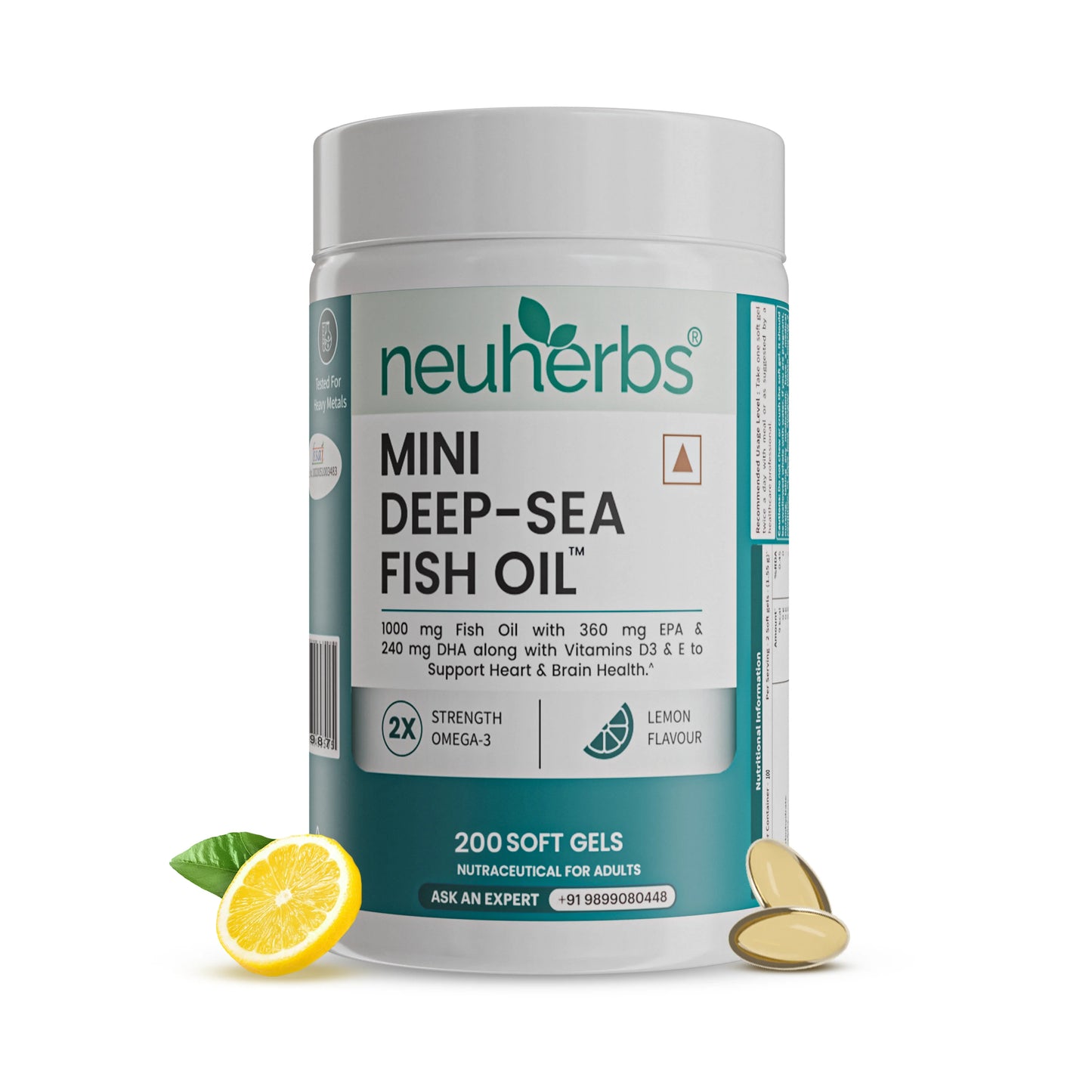Mini Deep Sea Fish Oil 1000 mg (Lemon Flavour)