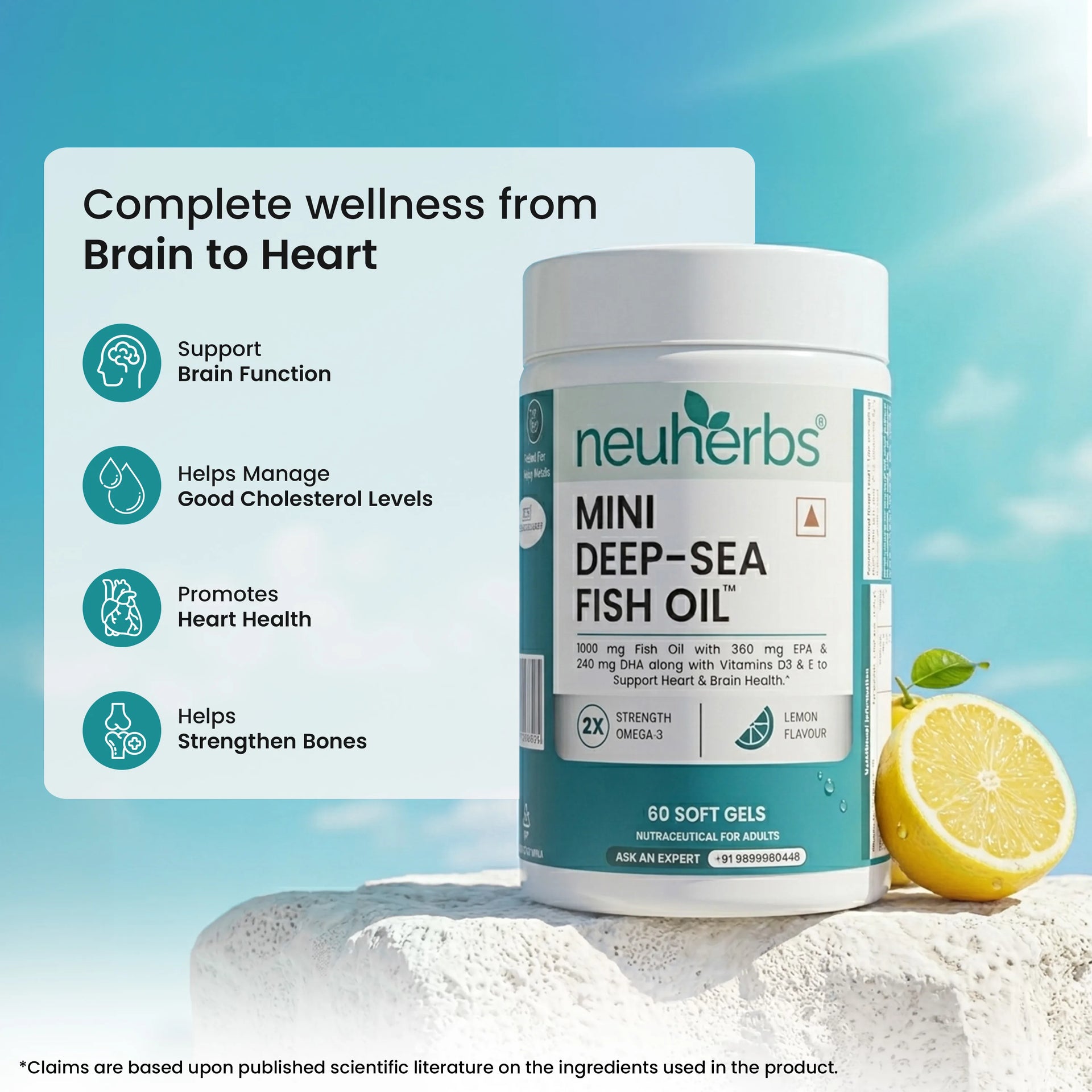 Mini Deep Sea Fish Oil 1000 mg (Lemon Flavour) image 4