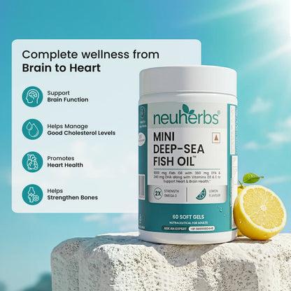 Mini Deep Sea Fish Oil 1000 mg (Lemon Flavour)