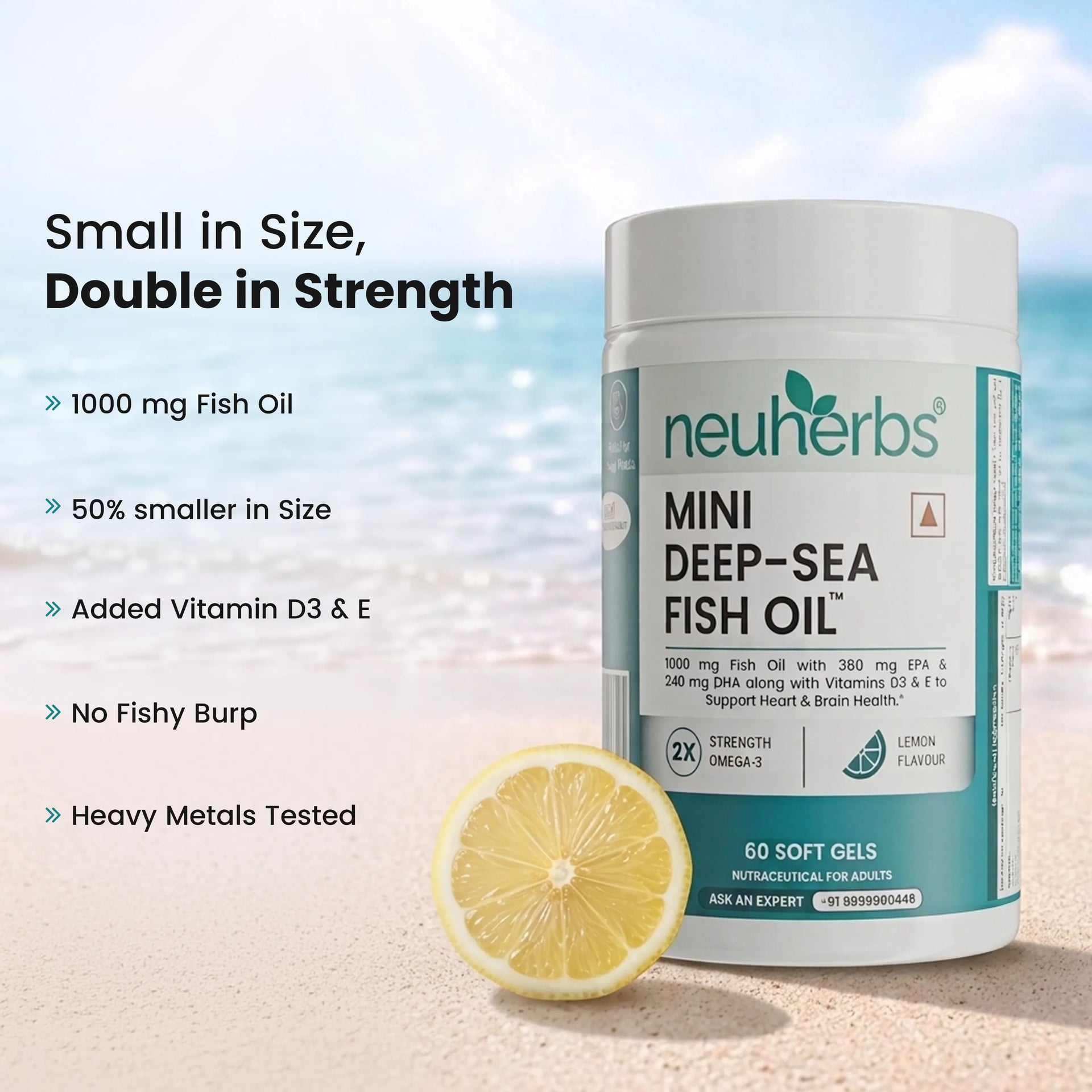 Mini Deep Sea Fish Oil 1000 mg (Lemon Flavour) image 3