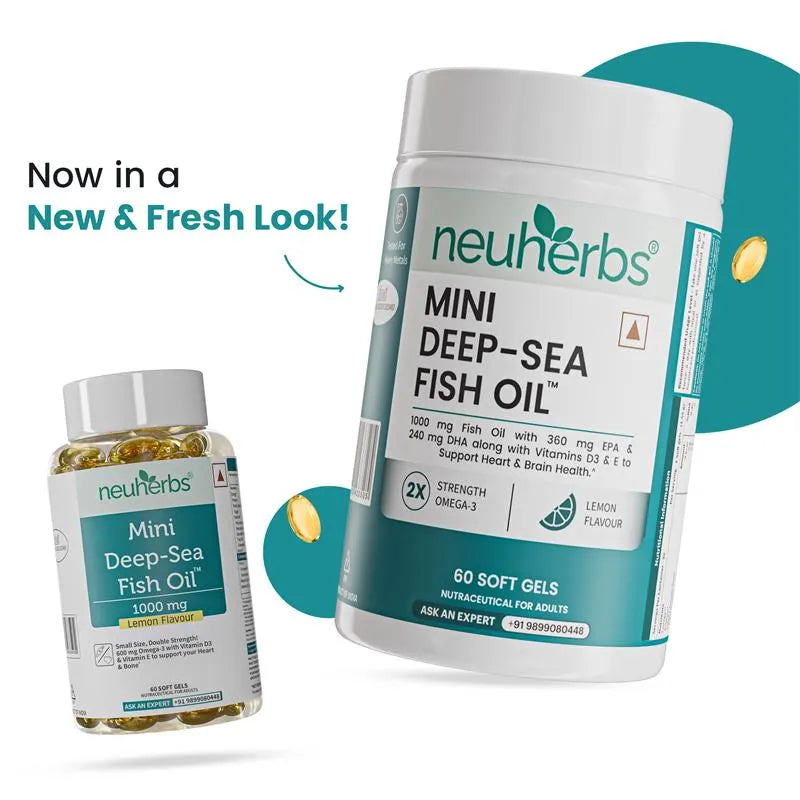 Neuherbs mini fish oil softgels for heart and brain health