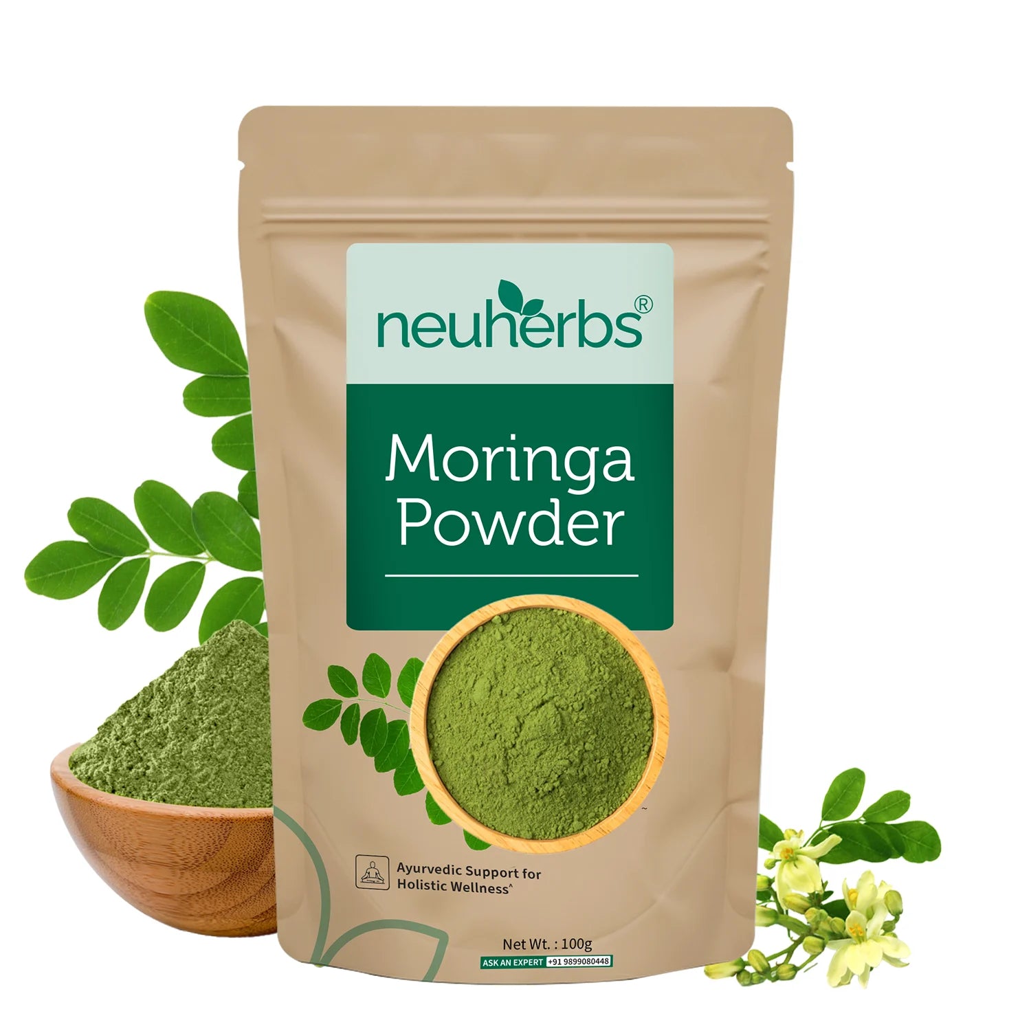 Organic Moringa Powder for Immunity, Weight Loss, Gut Health image 1
