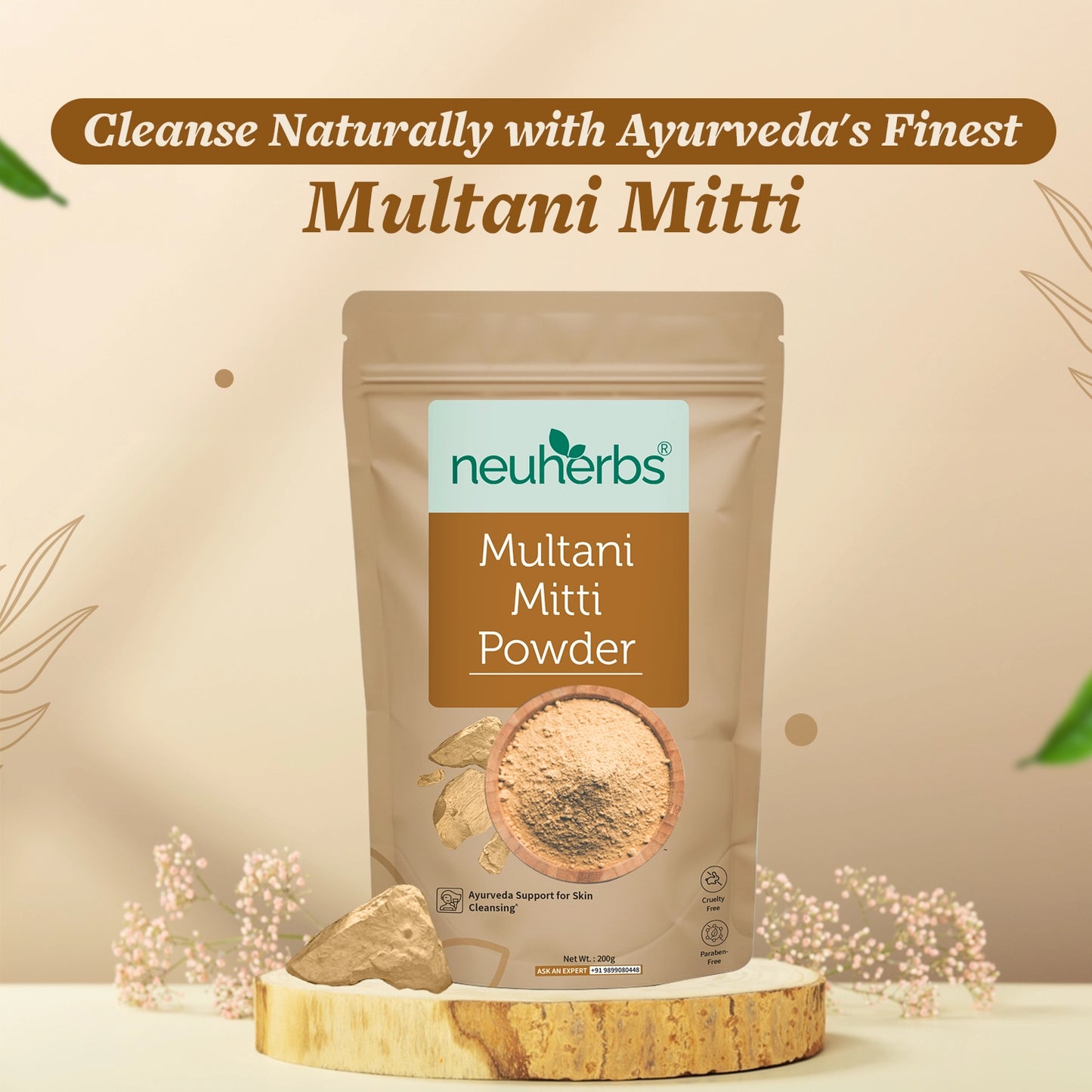100% Natural Multani Mitti Powder For Brighter & Glowing Skin