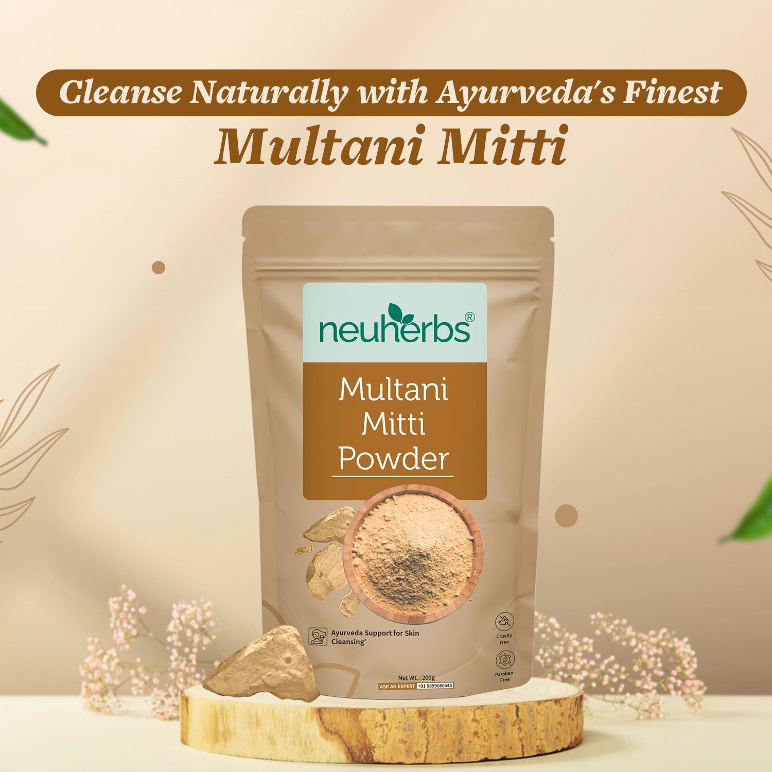 100% Natural Multani Mitti Powder For Brighter & Glowing Skin image 2