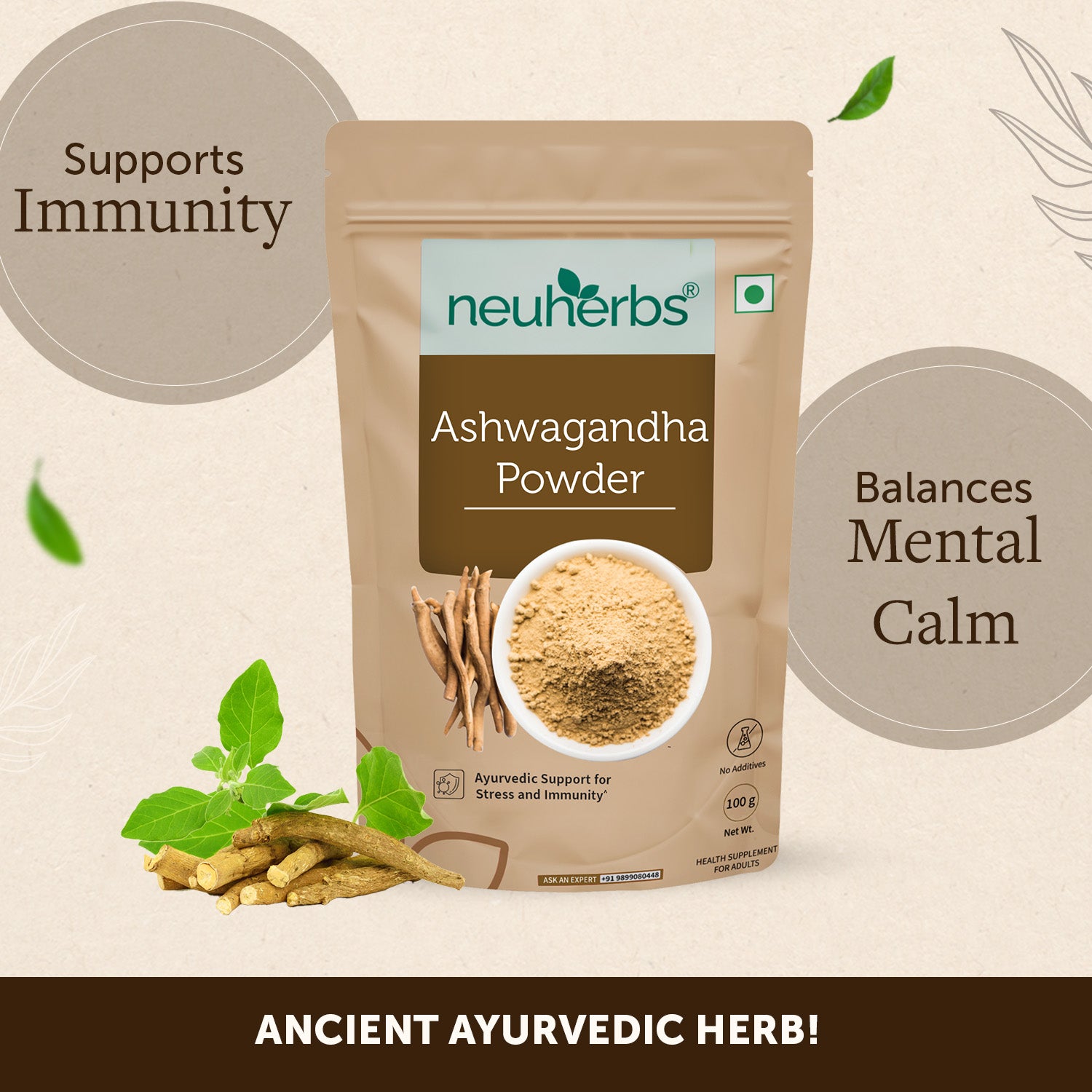 Organic Ashwagandha Powder - Boost Energy, Reduce Stress