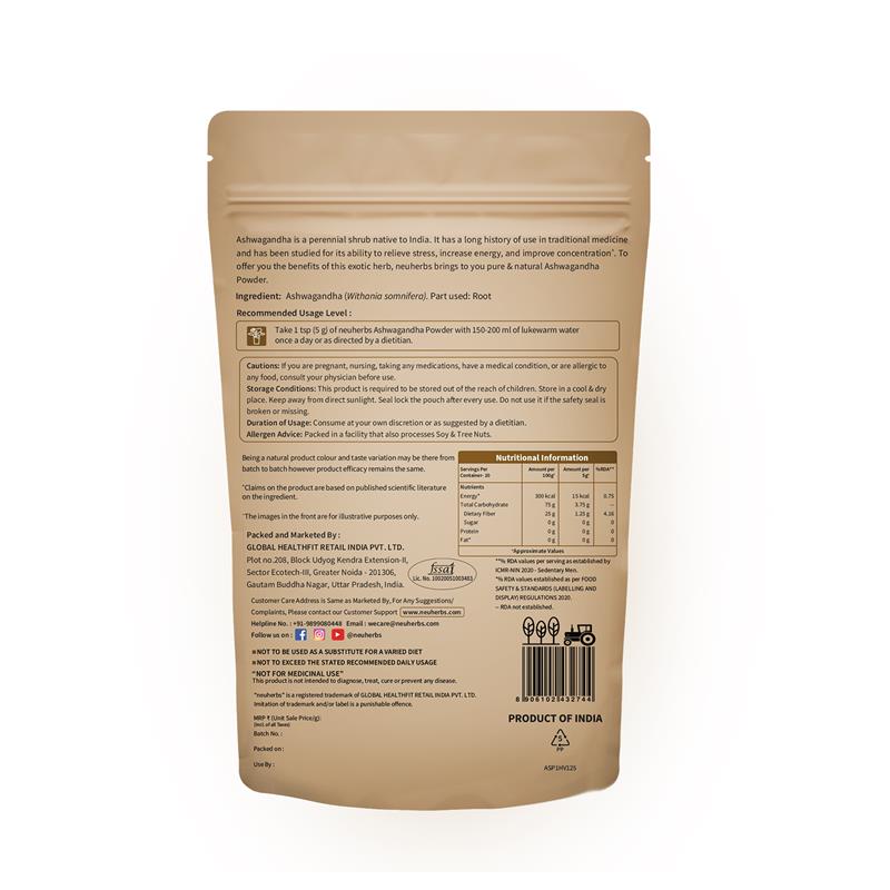 Organic Ashwagandha Powder - Boost Energy, Reduce Stress