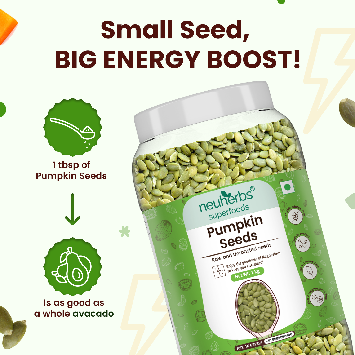 Organic Pumpkin Seeds: Raw, Unroasted for Energy Boost image 4