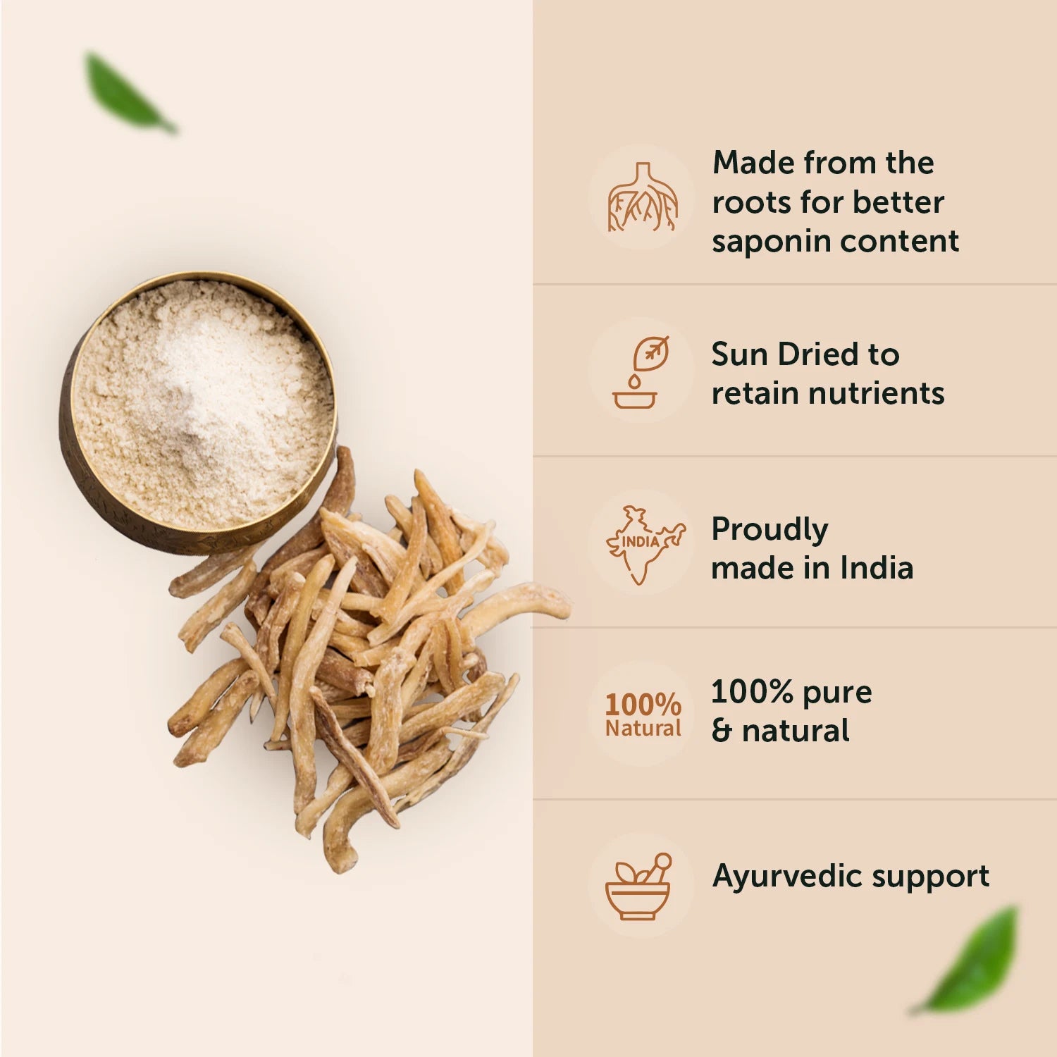 Organic Safed Musli Powder for men's support of vitality, reduced physical weakness and high performance. image 3