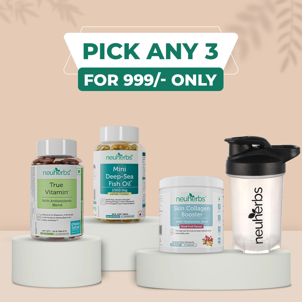 Choose Any 3 products from the entire range. Yes, ANY 3!