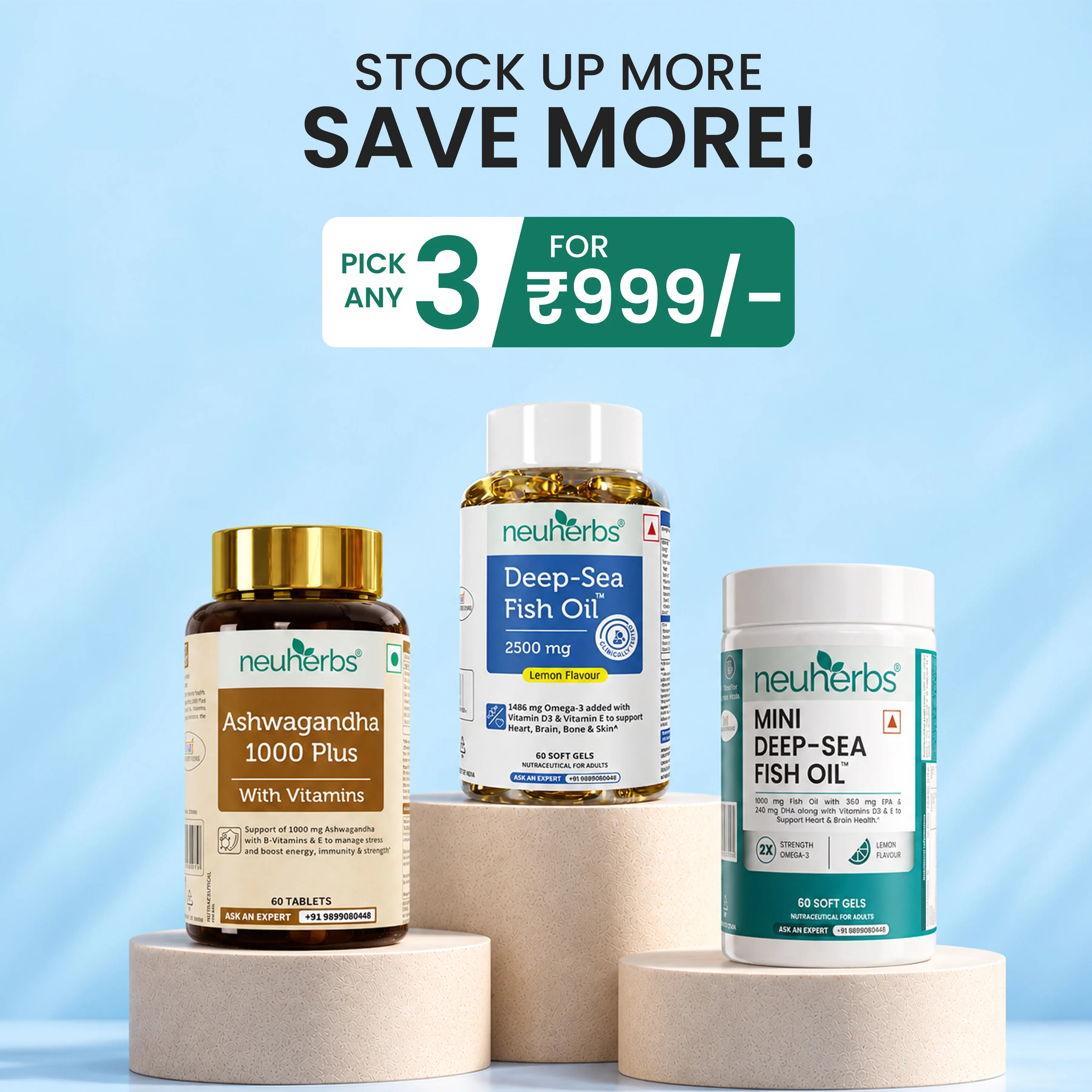 Choose Any 3 products from the entire range. Yes, ANY 3!