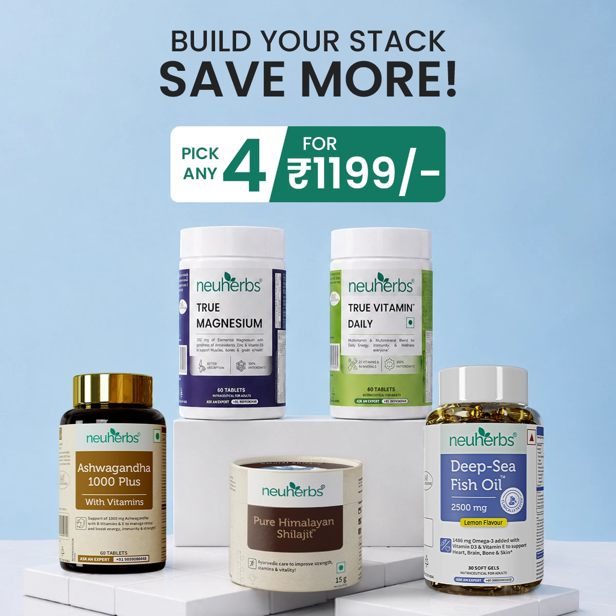 Choose Any 4 products from the entire range. Yes, ANY 4!