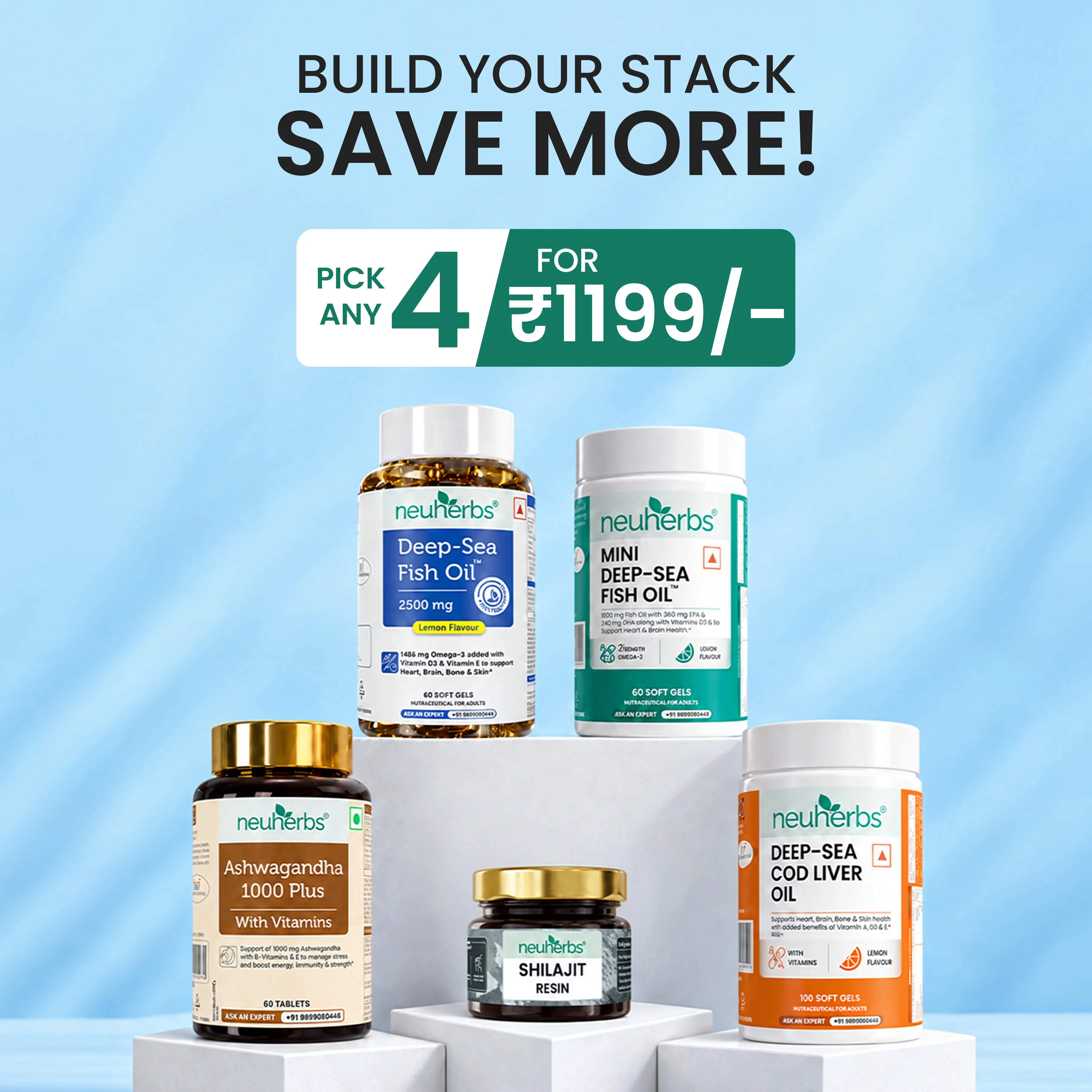 Choose Any 4 products from the entire range. Yes, ANY 4!